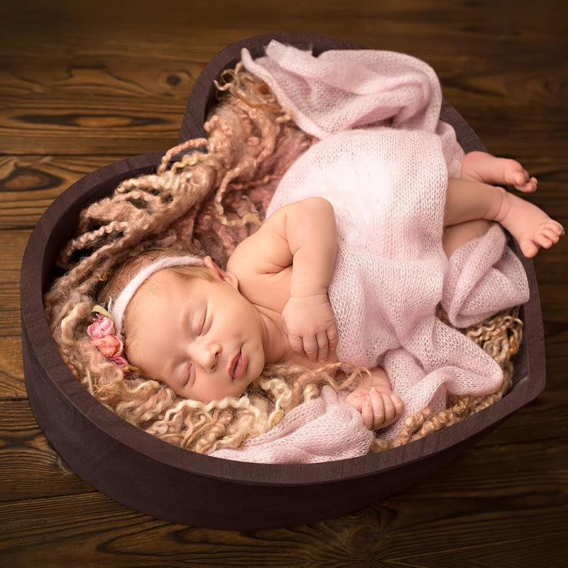 1Pc Heart Shaped Photography Props Baby Newborn Photoshoot Props Kid Photo Infant Baby Basket Kids Studio Posing Prop Baby Clothes Newborn Simple Wood