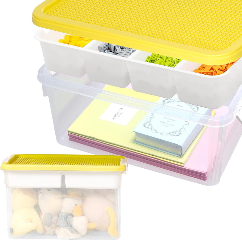 Citylife 17 QT Plastic Storage Box with Removable Tray Craft Organizers and Storage Clear Storage Container for Organizing Bead, Tool, Sewing, Playdoh