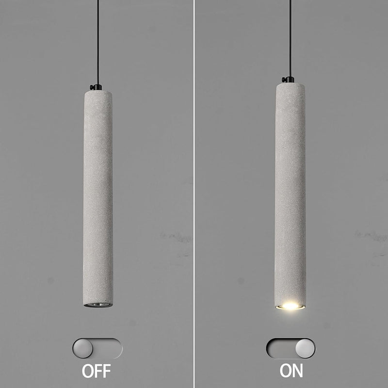 Concrete Linear Pendant Light,Modern Industrial Hanging Cement Pendant Lighting Fixture for Kitchen Island Dinning Room Bedroom Bedside Table Pendant Lights(3-Pack)