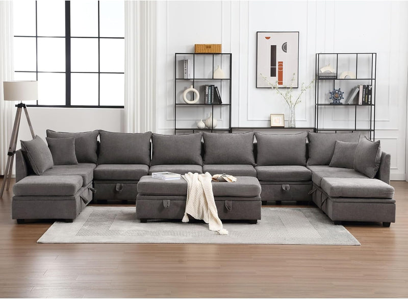 Fabric Modular Sectional Sofa, 5-7 Pieces, Convertible, Storage, Sofa Couch for Living Room