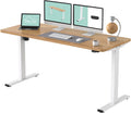 FLEXISPOT Adjustable Desk, Electric Standing Desk Sit Stand Desk Whole-Piece Desk Board for Home Office (EC1 Classic 48X24, White Frame+Rustic)