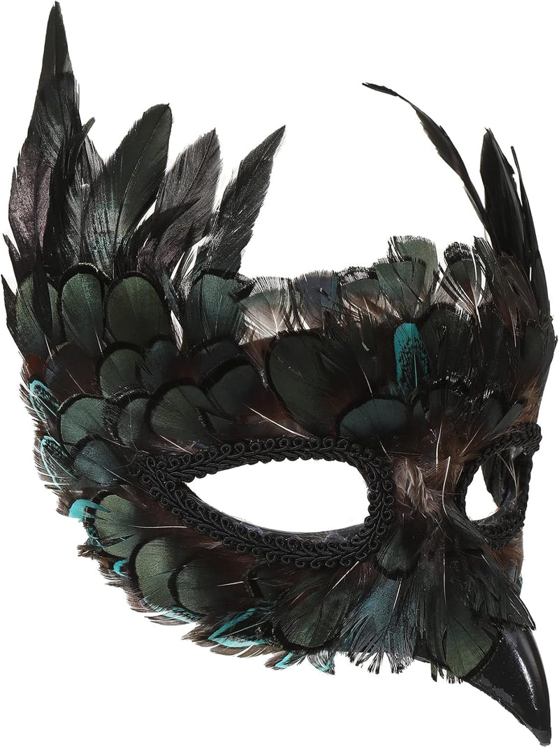 CENFPOLA Costume Mask Feather Animal Mask Masquerade Bird Mask Halloween Mardi Gras Cosplay Party Masque