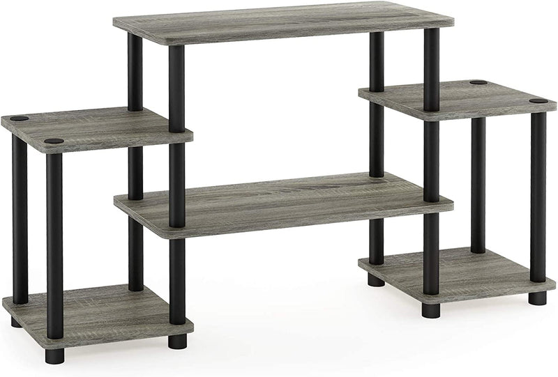 Furinno Turn-N-Tube No Tools Entertainment TV Stands, Dark Brown/Black