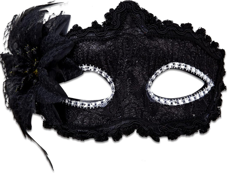 Boobeen Halloween Lace Mask, Masquerade Venetian Mask Lace Eye Mask, Half Face Masquerade Mask for Carnival Ball Dress Party