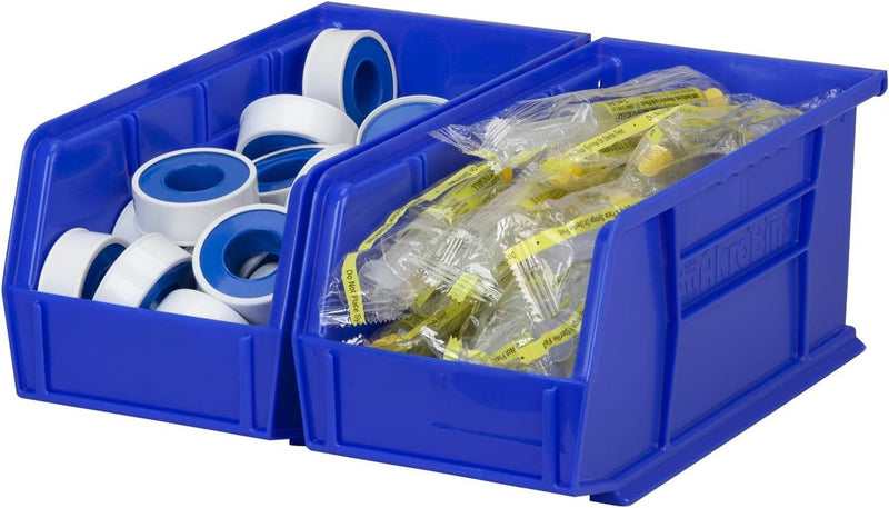 Akro-Mils 30230 Akrobins Plastic Hanging Stackable Storage Organizer Bin, 11-Inch X 5-Inch X 5-Inch, Blue, 12-Pack