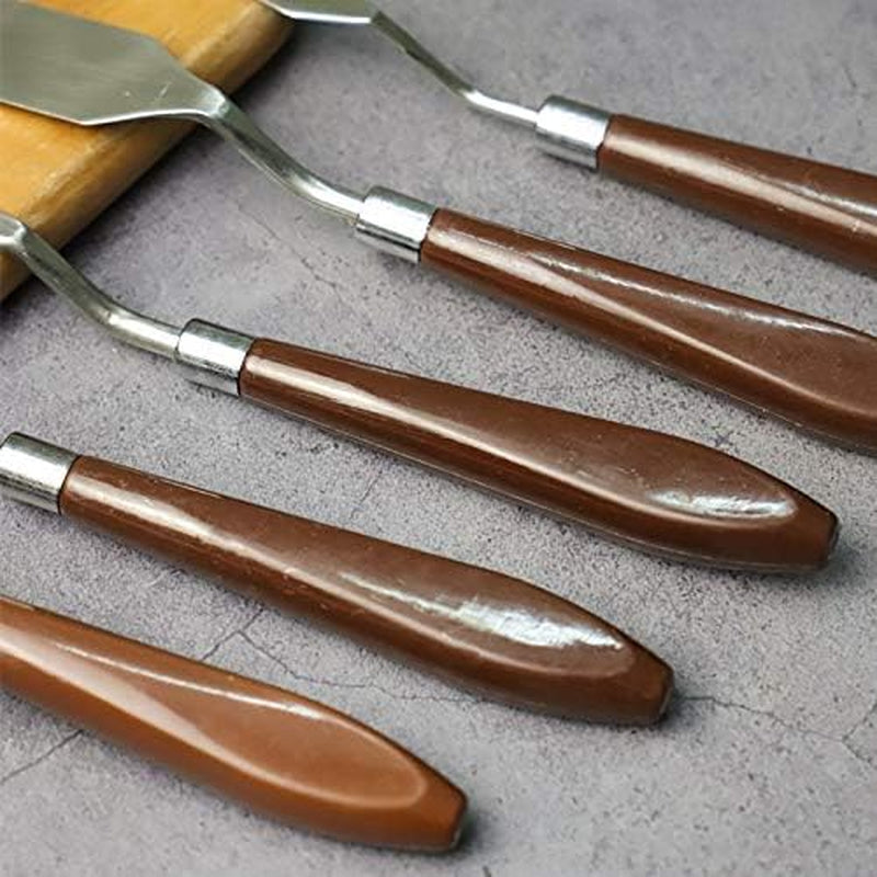 Cake Cream Spatula 5 Pieces/Set Stainless Steel Frosting Baking Pastry Tool Mixing Set Cake Icing Oil Painting Decorating Cream Toner Tool