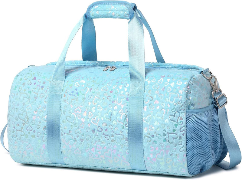 Duffel Bag for Girls Fluffy Dance Bag for Girls Ballet Bag Girls Sports Gym Bag Water Resistant Travel Duffle Bags with Shoes Compartment