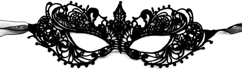 2 Pieces Masquerade Mask for Women Black Lace Mask for Masquerade Ball, Halloween Party