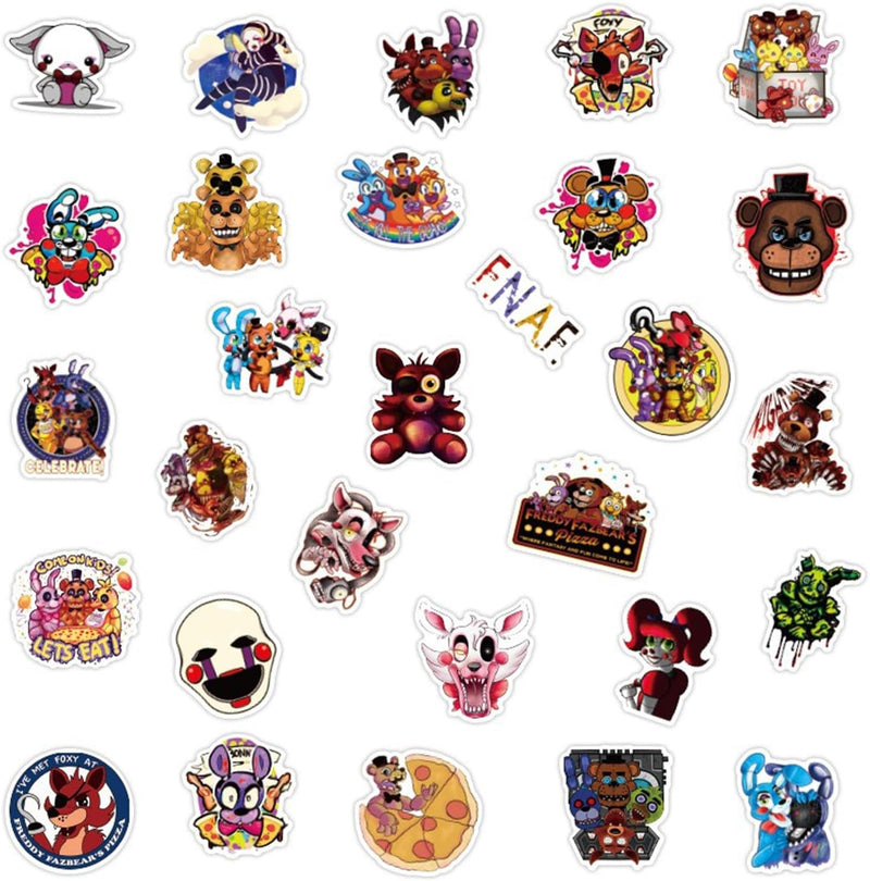 10 Pcs/Set FNAF Mask + 50PCS FNAF Sticker Randomly, Elastic Masks Cosplay Costume Party Favors Supplies, FNAF Masks