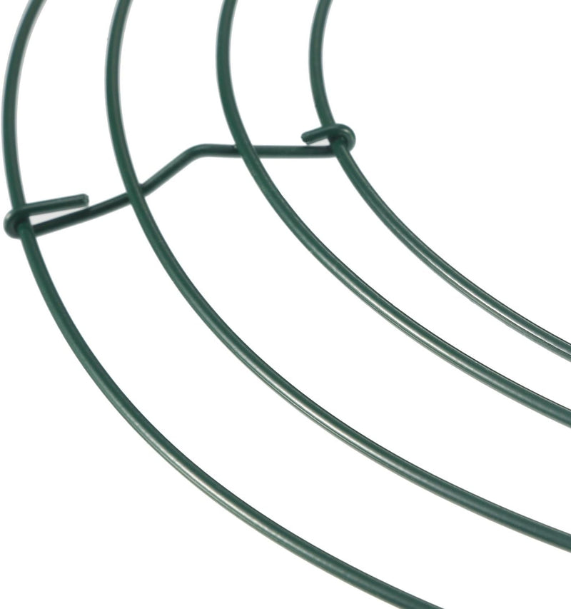 BBTO 2 Pack Metal Wire Wreath Frame 14 Inch Deep Green Wire Rings for St Patrick'S Day Christmas Holidays Floral Arrangements Home Party Decorations