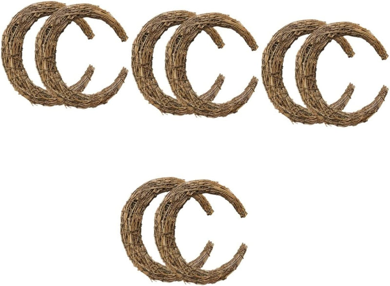 8 Pcs Rattan Garland Natural Rattan DIY Rattan Hoops DIY Flower Wreath Material Wire Wreath Frame DIY Wreath Frame DIY Rattan Wreath Handicrafts Rattan Ring DIY Wreath Accessory