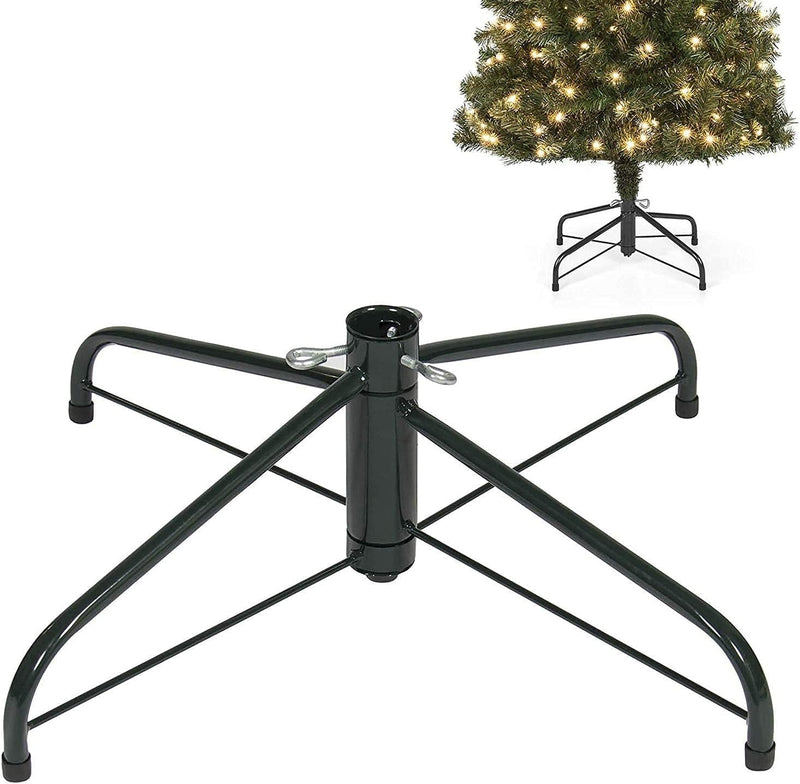 Folding Christmas Tree Stand, Replacement Artificial Xmas Tree Stand Base for 3 Ft to 6 Ft Trees, Fits 0.5-1.25 Inch Pole, Green