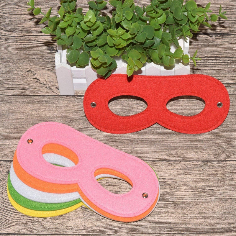 DANGSHAN 24 Pieces Superhero Masks Felt Masks Eye Masks Half Masks Party Masks Kids Mask Toys with Elastic Ribbon for Party, Masquerade, Halloween, Multicolor