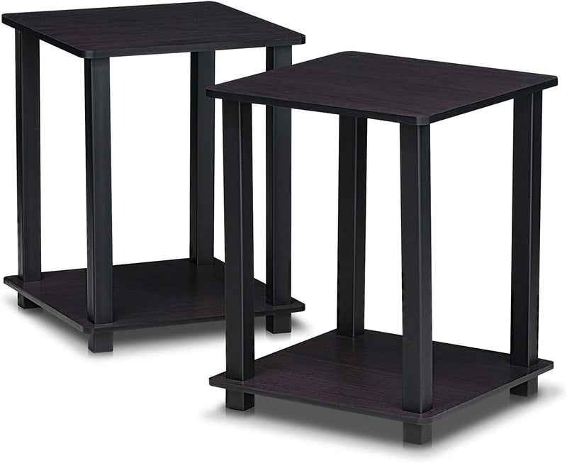 Furinno Simplistic Lot de 2 tables d'appoint, lot de 2, pin ambré/noir