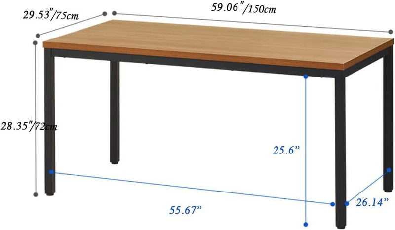 Boardbest 30X60 Inches Desk Computer Desk Computer Table Dining Table Meeting Desk,Modern Simple Style Desk,Office Desk Sturdy Writing Workstation for Home Office-Walnut
