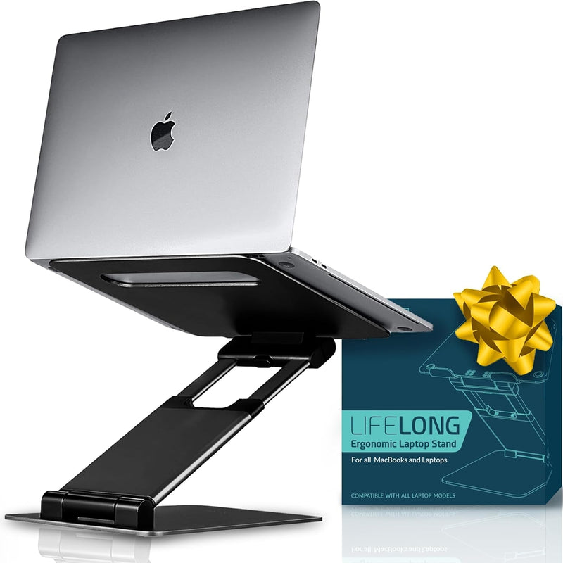 Ergonomic Laptop Stand for Desk, Adjustable Height up to 20", Laptop Riser Portable Computer, Laptop Stands, Fits All Macbook, Laptops 10 15 17 Inches, Pulpit Laptop Holder Desk Stand