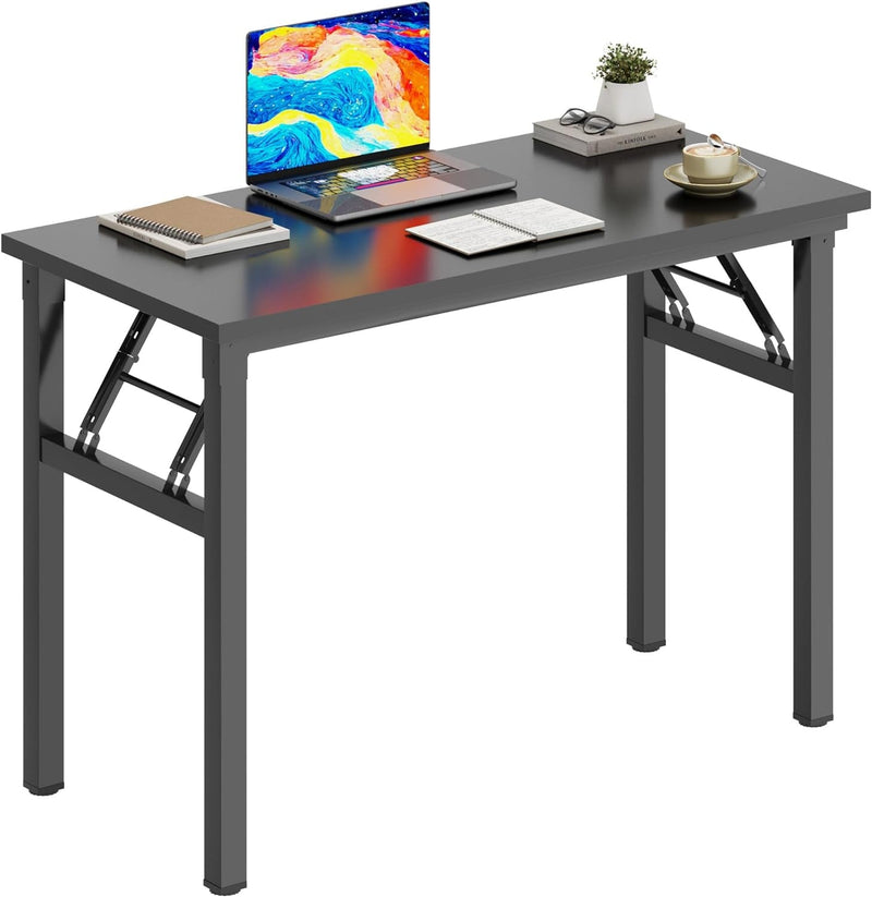 Dlandhome Computer Desk 62 Inches Office Desk Computer Table Study Writing Desk Workstation for Home Office Metal Frame Black and Black