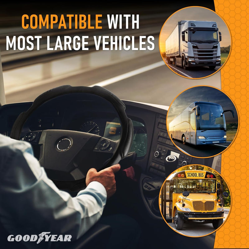 GOODYEAR, Bus and Truck Steering Wheel Cover [18 INCHES], Durable, Comfortable, and Protective, Improve Your Grip and Control on the Road