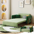 3 in 1 Sleeper Sofa Couch Bed, Convertible Pull Out Couch with Storage, Green Folding Loveseat with 3 Pillows, Side Pockets, Velvet Sofa Bed for Living Room - 55.3In