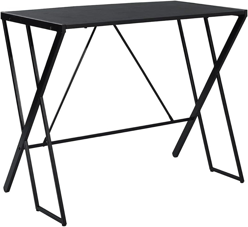 Furniturer Computer Desk 35.5''Laptop Writing Study Desk Simple Writing Table with Metal Frame Easy Assemble save Space Table for Home Office, Black