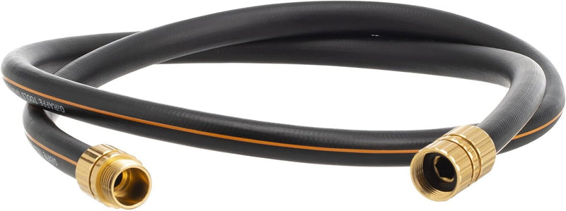 Giraffe Tools Leader Hose 5/8" X 4Ft, Custom Length, No Kink, Flexible, Leakproof Water Hose, Double Female Fittings, 600 Burst PSI, 4Ft, Black Orange