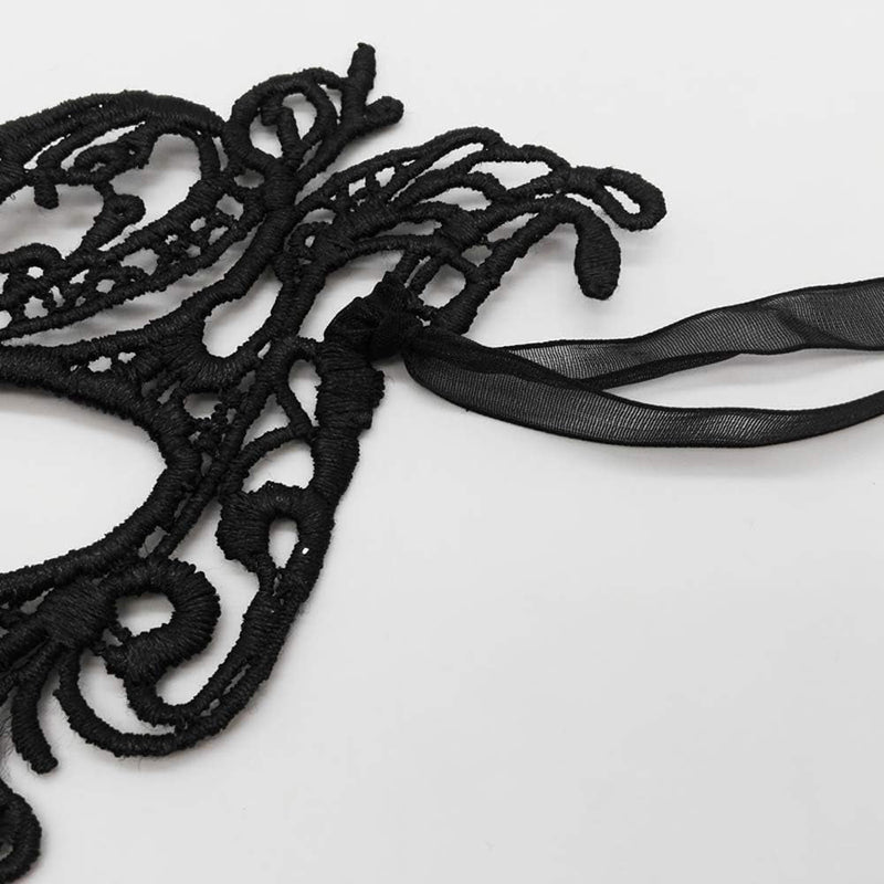 2 Pieces Masquerade Mask for Women Black Lace Mask for Masquerade Ball, Halloween Party