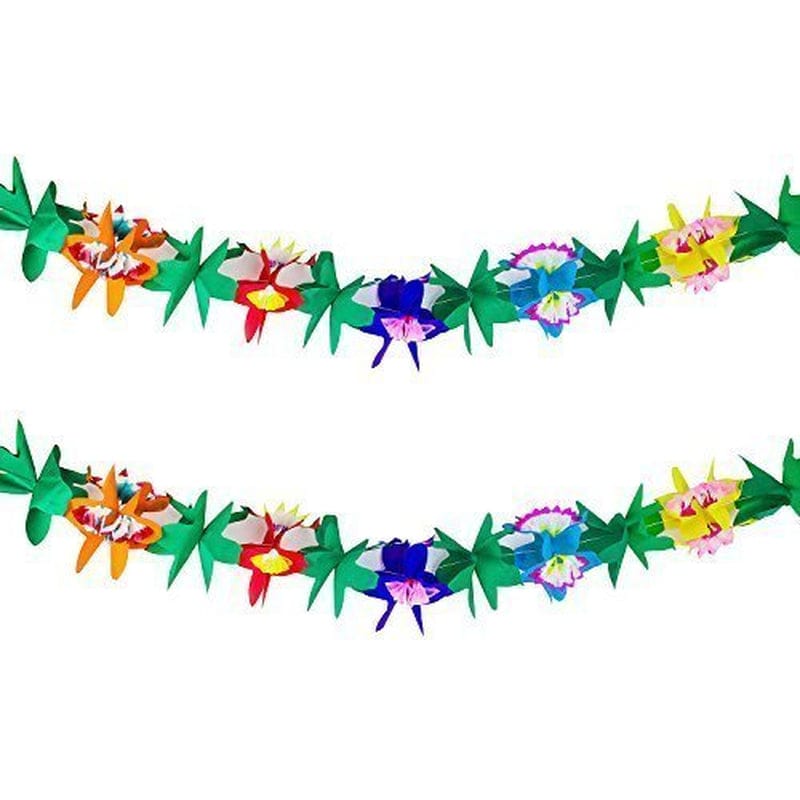 9 Foot Long Tropical Multicolored Paper Tissue Garland Flower Leaves Banner Party Decorations Event Supplies by Super Z Outlet Arts & Entertainment > Party & Celebration > Party Supplies Super Z Outlet   