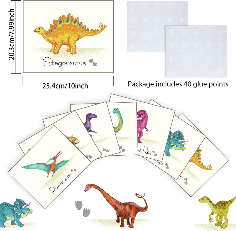 9 Pieces Dinosaur Wall Prints Dinosaurs Poster Wall Decals with Unframed Pictures Dinosaur Birthday Gift for Nursery and Kids Room Decorations Home & Garden > Decor > Artwork > Posters, Prints, & Visual Artwork Outus   