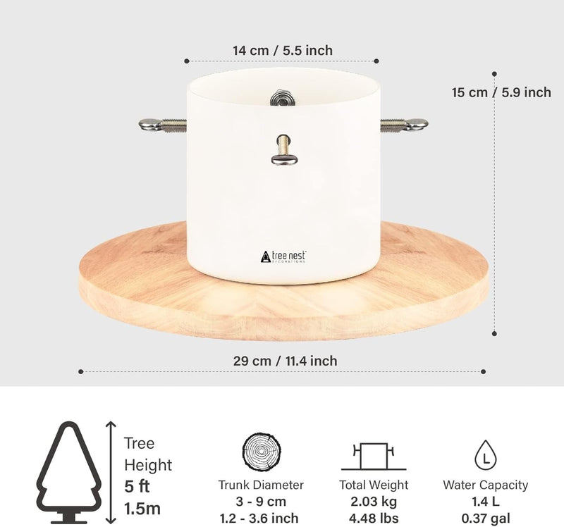 Christmas Tree Stand Base Mini Christmas Tree Holder Xmas Tree Stand Base for 5Ft Tabletop Modern Christmas Small Tree Xmas Tree Decoration (Moonlight,White)