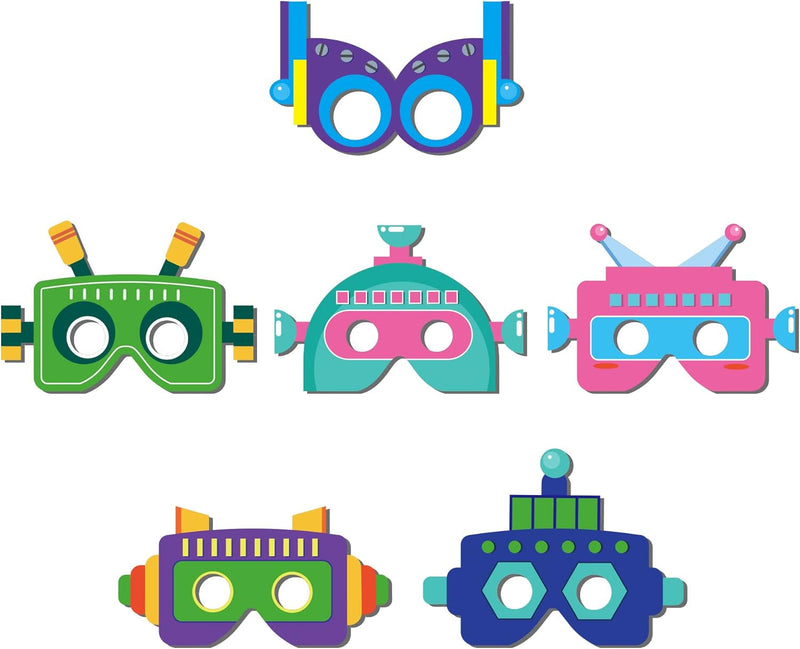 12 PCS Robot Paper Masks Robot Birthday Party Cosplay Masks for Birthday Party Bots Party Supplies Gift Robots Party Favor Birthday Cosplay Dress up Costumes for Kids Boy Girl Party Favors