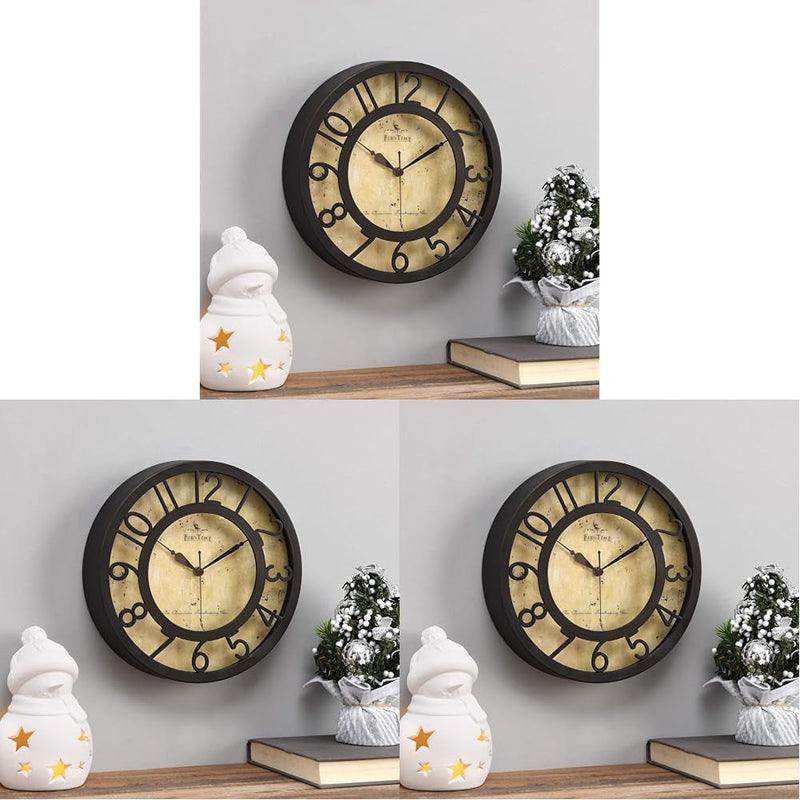 Firstime & Co. Raised Number Small Wall Clock, Oil Rubbed Bronze, 8 X 2 X 8 Inches