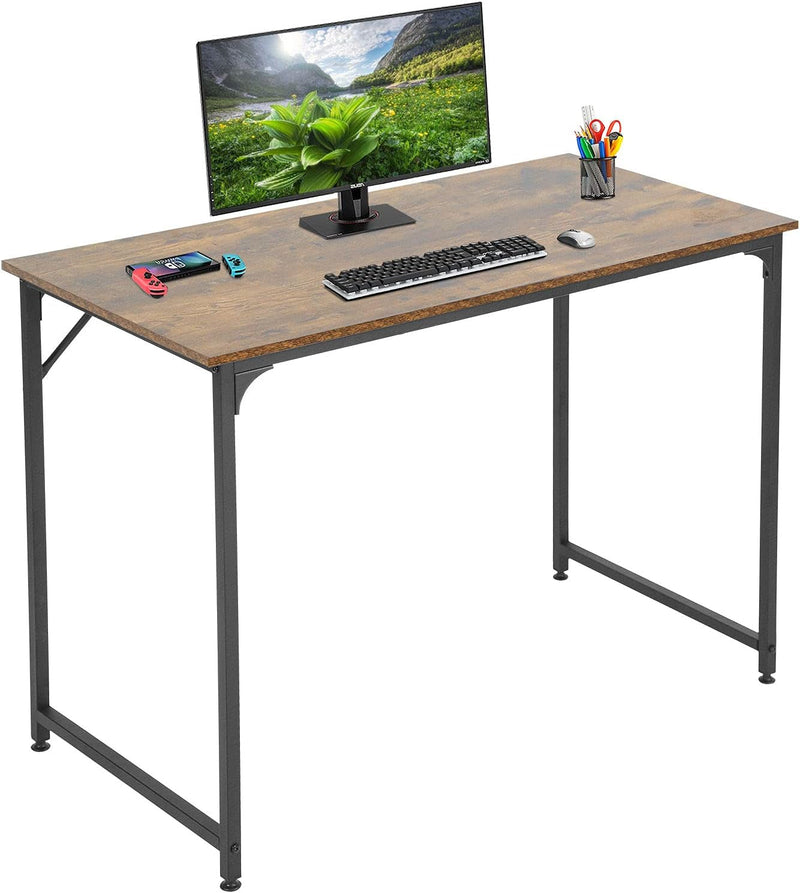 35/39/47 Inch Computer Desk Home Office Desk Writing Study Table Modern Simple Style PC Desk with Metal Frame Gaming Desk Workstation for Small Space (Black, 39 Inch)