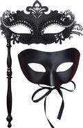 Couple Masquerade Mask Set Masquerade Mask for Women Black Costume Mask Cosplay Party Masquerade Ball