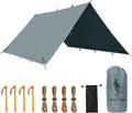 FREE SOLDIER Waterproof Portable Tarp Multifunctional Outdoor Camping Traveling Awning Backpacking Tarp Shelter Rain Tarp (Brown)