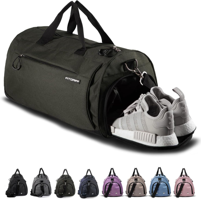 Fitgriff® Gym Bag for Men & Women with Shoe & Wet Compartment - Duffle Bag for Travel, Sports, Fitness & Workout