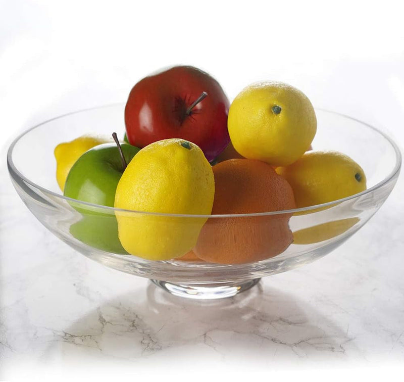 CYS EXCEL Glass Decorative Footed Bowl (H:4.5" D:12") | Fruit Display Bowl | Terrarium Bowl | Compote Vase Kitchen Table Centerpiece | Footed Pedestal Bowl