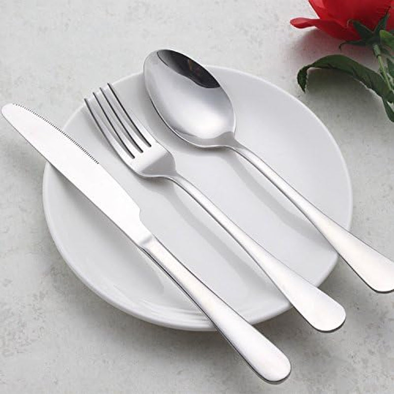 12-Piece Flatware Sets Dinner Knife Fork Spoon 3-Piece Place Setting Service for 4 Person Stainless Steel Mirror Polishing