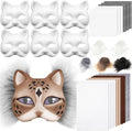 DIY Therian Mask Kit Blank Cat Mask with Felt Fabric Sheet Plush Faux Fur Eye Mesh for Therian Gear Therian Stuff