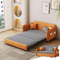 3 in 1 Sleeper Sofa Couch Bed, Convertible Pull Out Couch with Storage, Green Folding Loveseat with 3 Pillows, Side Pockets, Velvet Sofa Bed for Living Room - 55.3In