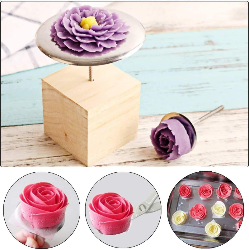 Cake Flower Nail Lifters Set - Stainless-Steel Baking Tools,6 Pcs,Icing Flowers Decoration