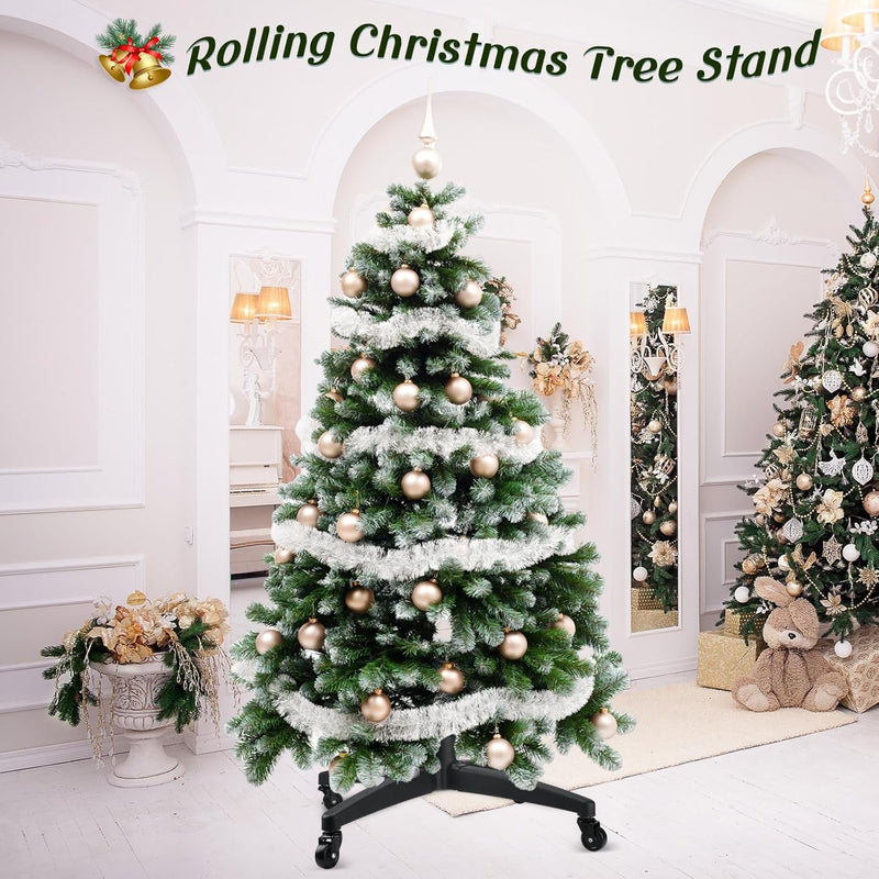 Christmas Tree Stand for up to 9.8 Feet Tall Adjustable Artificial Tree Stand Base with Casters Tree Holder for Xmas Home Decoration Fit Fake Trees