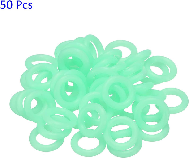 50 Pack Tent Stakes Rings - Tents Nail Ring Tent Accessories Fluorescent Glow in the Dark, Apply to Outdoor/Camping/Hiking (0.59"X 0.12", Green)