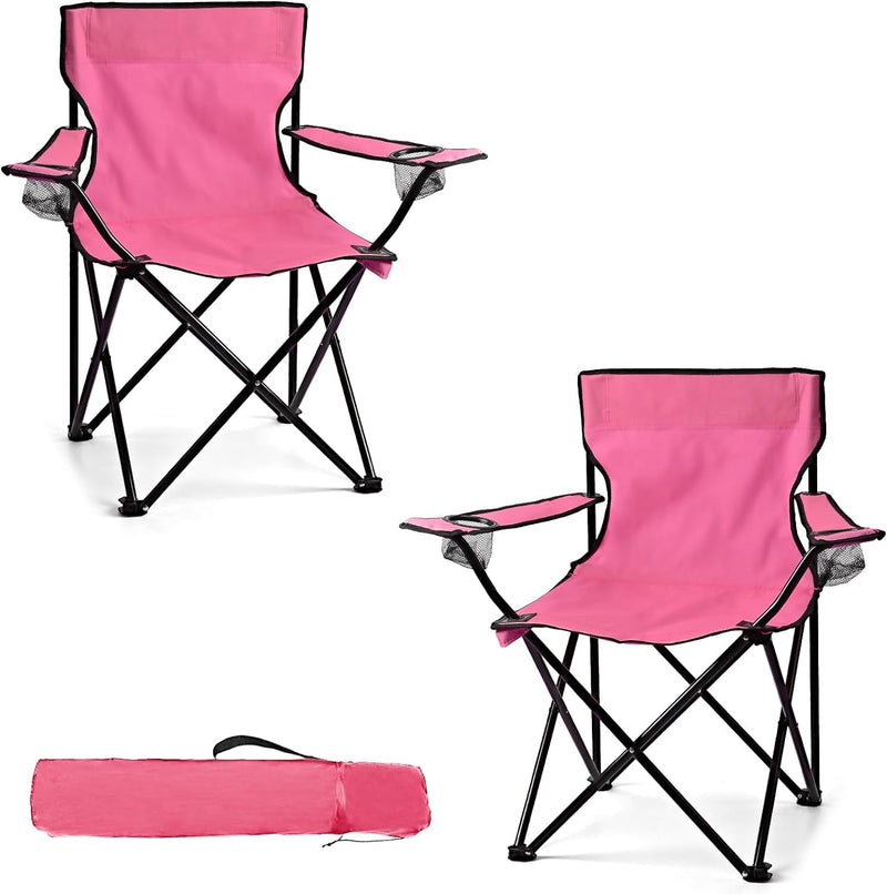 2 Pack Camping Chairs - Lightweight and Supportive Chairs for Teens and Lightweight Individuals - Compact, Durable, and Portable - Ideal for Camping, Hiking, Beach, and Picnics - Carry Bag