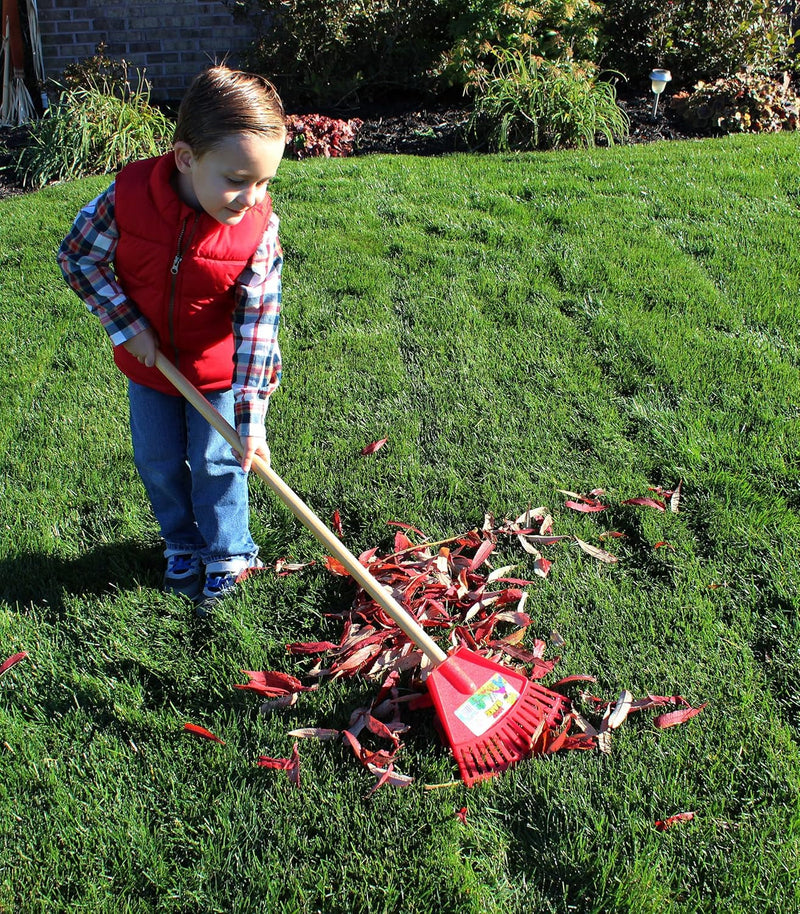 Emsco Group 9049-1AZ Little Diggers Leaf Rake – Child Safe Tool – Garden with Your Kids, Red