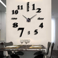 FASHION in the CITY Large 3D DIY Wall Clock Frameless Mirror Surface Big Wall Clock Home Decoration for Living Room Bedroom Home Office Kids Room Hotel Coffee Hall Bar Wall Decoration