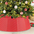 Black Christmas Tree Collar: Woven Tree Ring 28 Inch Plastic Base Cover for Christmas Trees Ornaments