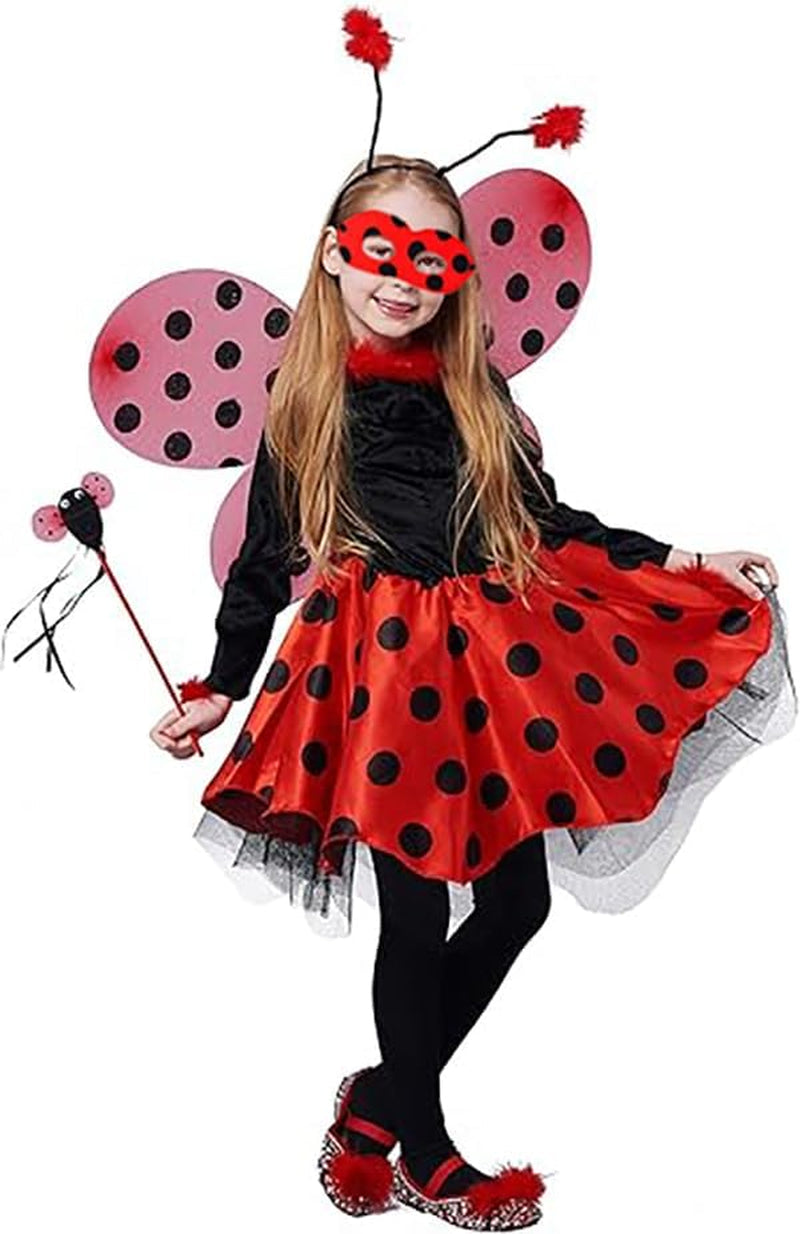 24 Pieces Lagybug Mask for Woman Girls Black Spot Red Miraculous Ladybug Mask Costume Halloween Party Cosplay Decorations