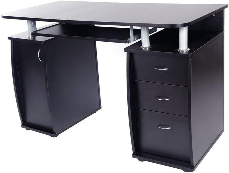 Computer Desk,Home Office Desk, Computer Workstation, Study Writing Desk with Storage Drawer and Pull-Out Keyboard Tray