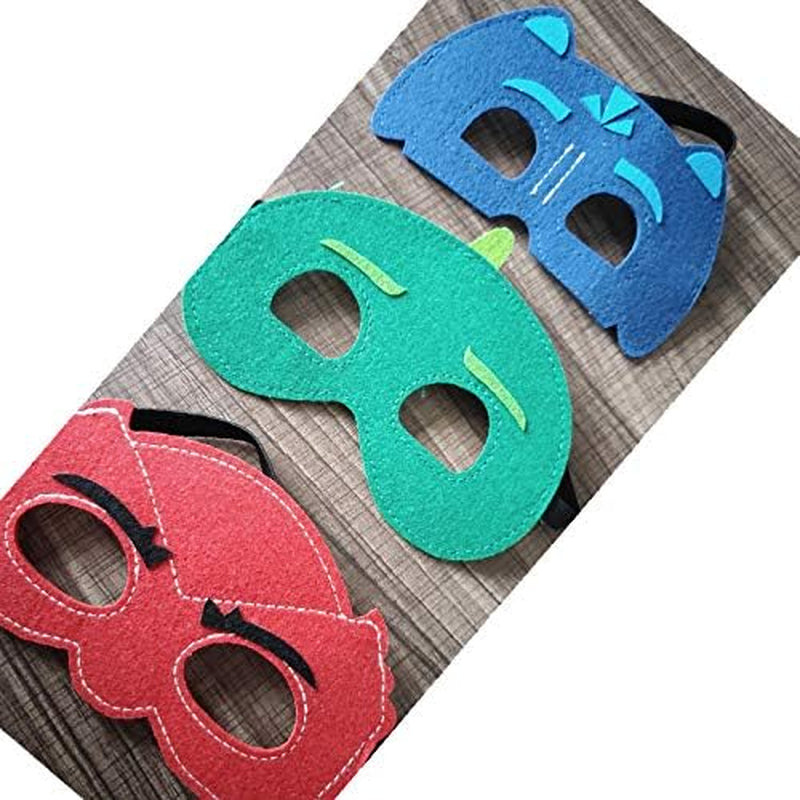 Bulk Superhero Capes for Kids - Satin Capes and Felt Masks with Embodied Three Bracelets for Boys and Girls Superhero Toys Costume 2-12 Year for Boys Party Gifts P-J