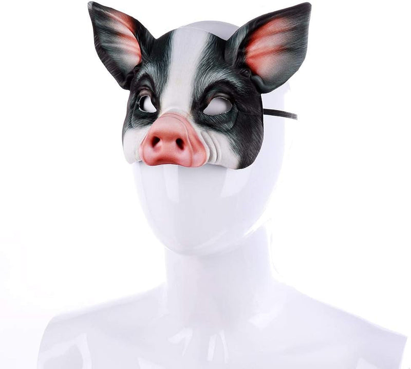 1Pcs Half Face Animal Mask Pig Mask Horror Pig Mask for Halloween Costume Party Cosplay Props